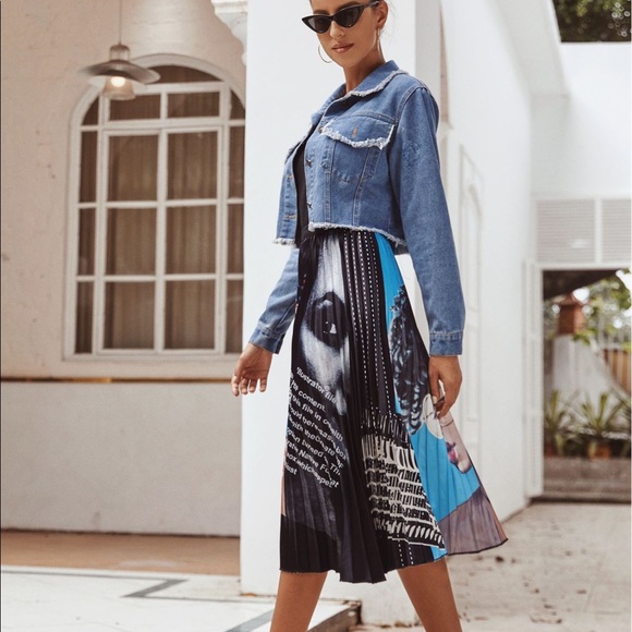 🔥🆕Long Sleeve Button Down Jean Denim Crop Jacket - Picture 6 of 10